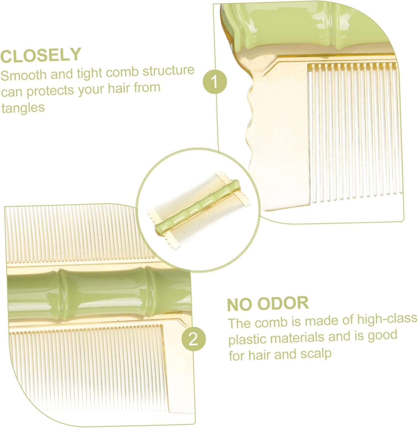 10Pcs Plastic Grate Comb Fine Tooth Comb Double Sided Hair Scalp Massager Portable Hair for Adults image number 6