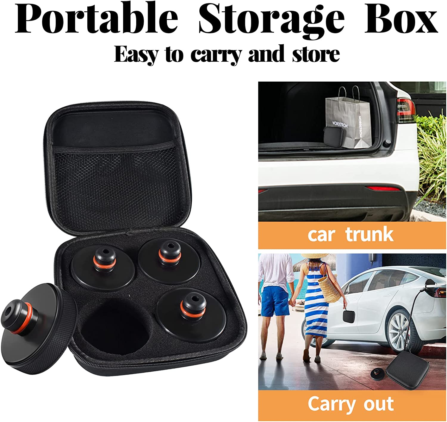 Chirano Lifting Jack Pad for Tesla Model 3/S/X/Y, 4 Pucks with Storage Case, Accessories for Tesla Vehicles image number 5