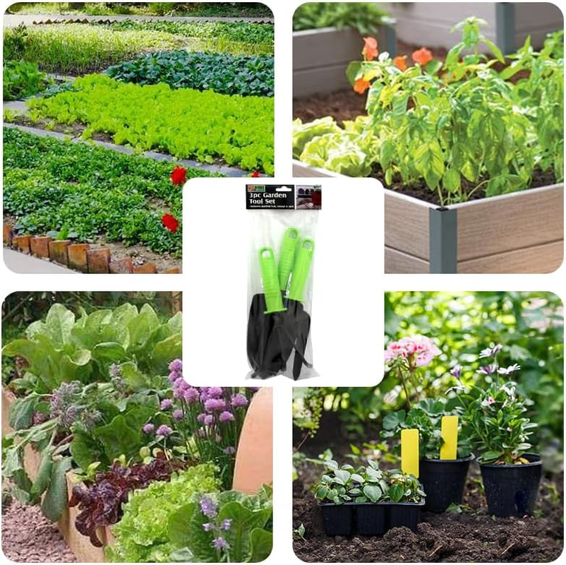 Leona Co 3PCS Garden Hand Tools - Fork, Trowel & Rack Lightweight Durable Garden Tools for Planting, Weeding, and Cultivating image number 1