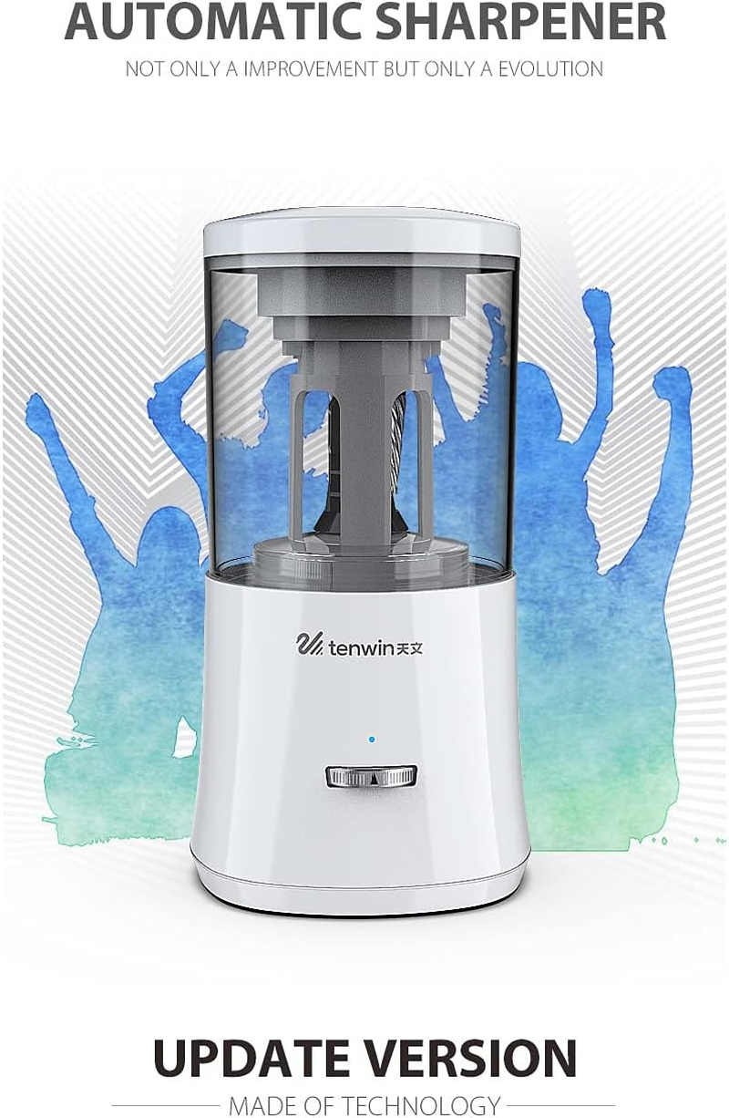 Rechargeable Automatic Electric Pencil Sharpener, Heavy Duty Spiral Blade for Fast Sharpening, Automatic Stop/Color Pencil, Usb/For School Classroom/Office/Home (White) image number 3