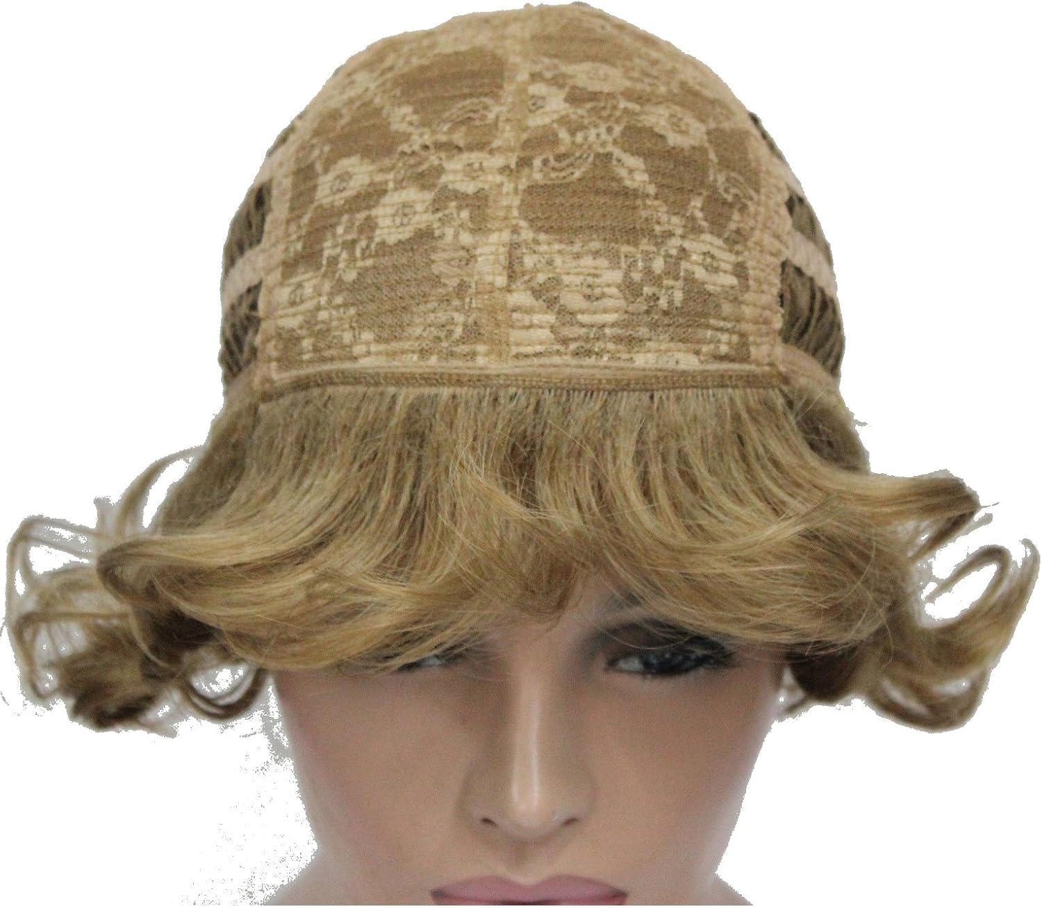 (19 Light Strawberry Blonde) - Lydell Women'S Short Curly Wavy Wig Synthetic Hair Full Wig 15Cm (19 Light Strawberry Blonde) image number 3