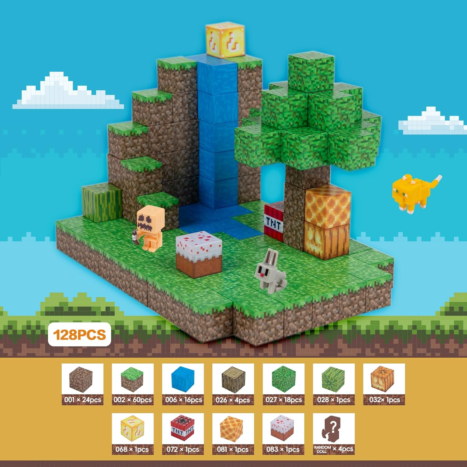 128-Piece Premium Magnetic Blocks - Waterfall Adventure Set, STEM Learning Kids Toys, Safe and Durable Magnetic Building Blocks, Perfect Gifts for Boys Girls above 3 Years Old image number 5