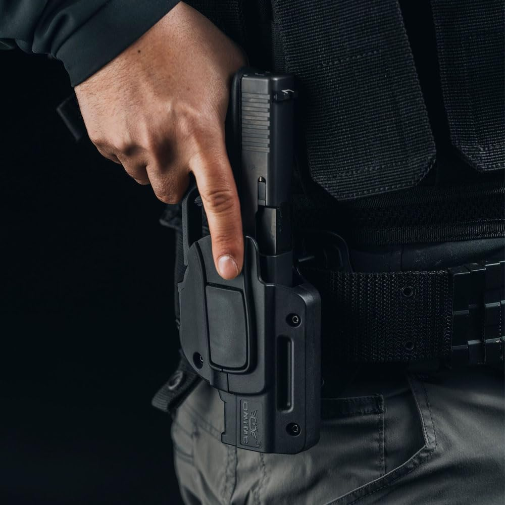 Glock 19 Belt Clip Holster, OWB for Glock 19 23 32 Gen 1-5, Tactical Right Hand Auto Lock Released outside Waist image number 1