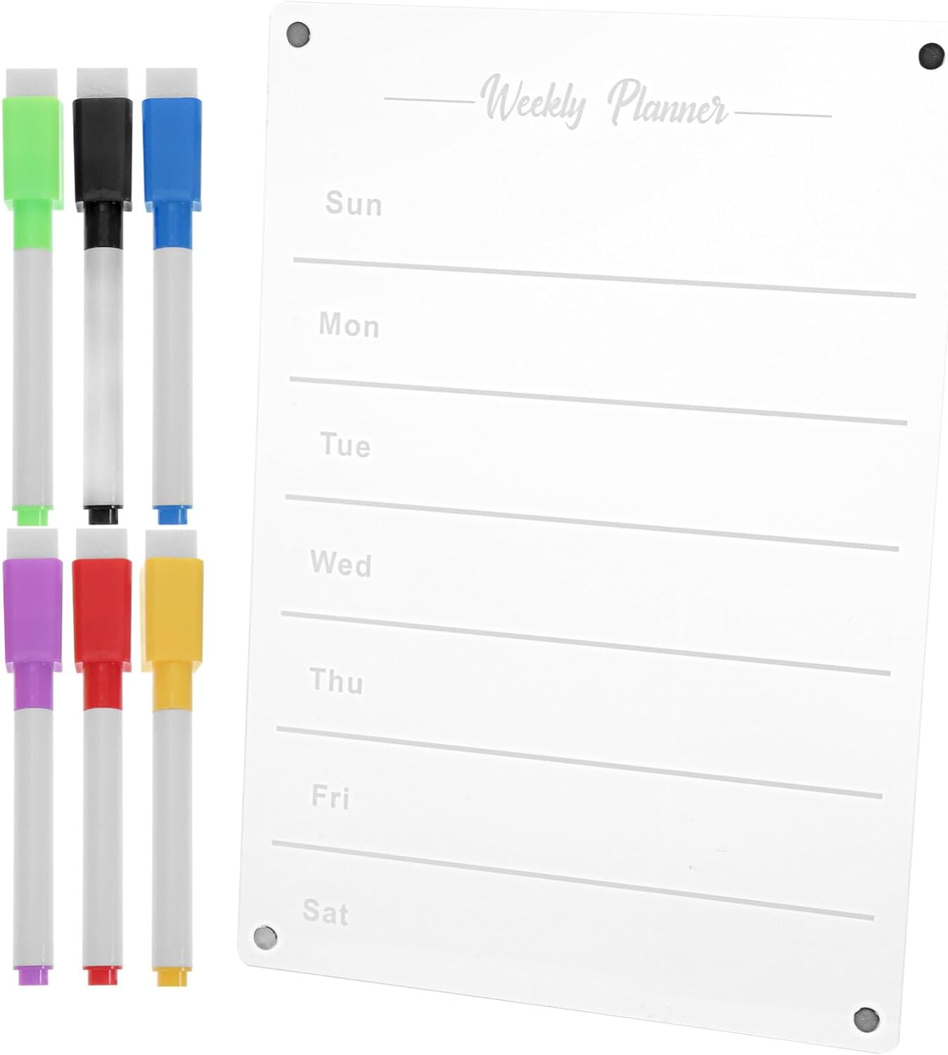 MAGICLULU Weekly Meal Planner Blackboard 1 Set Refrigerator Magnetic Calendar Weekly Monthly Fridge Calendar Whiteboard Meal Planner Menu Board with Whiteboard Pens for Planner image number 1