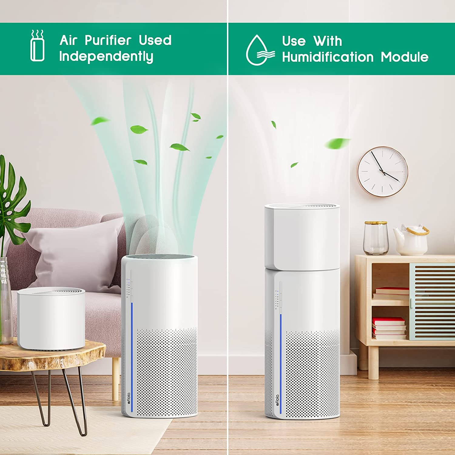 Afloia Air Purifier and Humidifier Combo,2In1 Purifiers,3 Stage H13 Filters for Home Bedroom Allergies Pets Hair Smoker Odors,Evaporative Humidifier,Auto Shut Off, Quiet Air Cleaner with 7 Color Light image number 5
