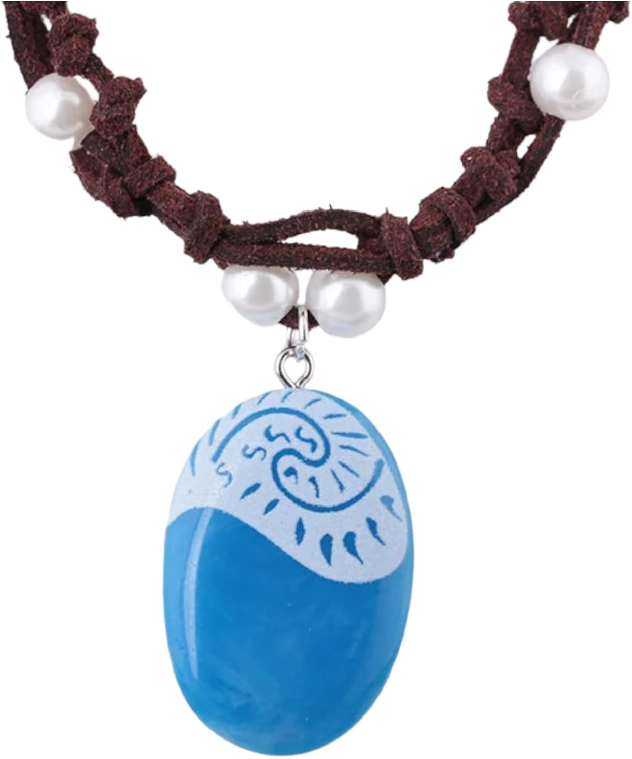 Moana Necklace, Pendant Necklace for Princess Moana Cosplay with Hawaii Flowers Hair Clip Halloween Costume Halloween Party Favors, Resin image number 3