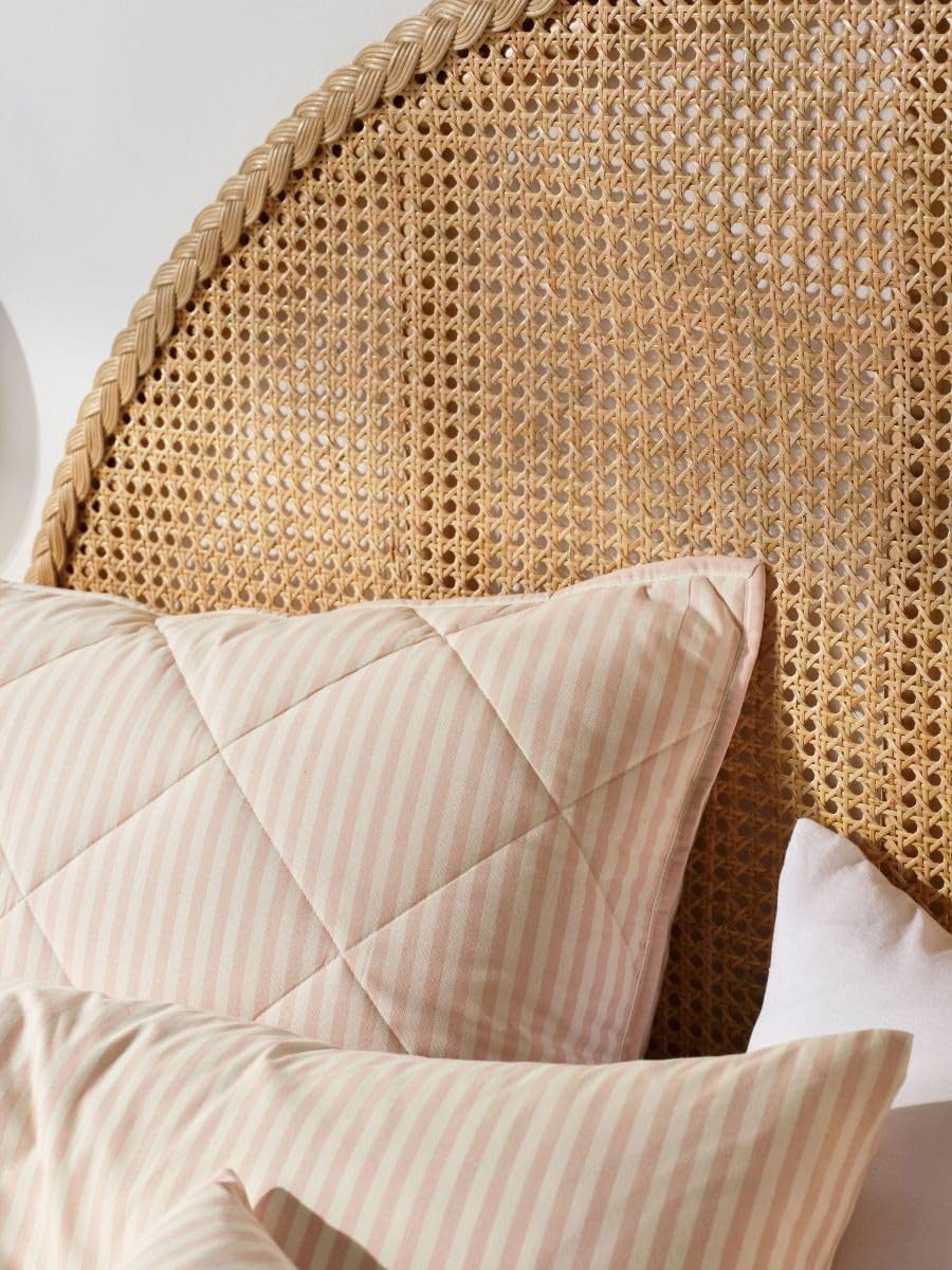 Linen House Classic Stripe European Pillowcase, Rose, 65 X 65 Cm Size image number 5