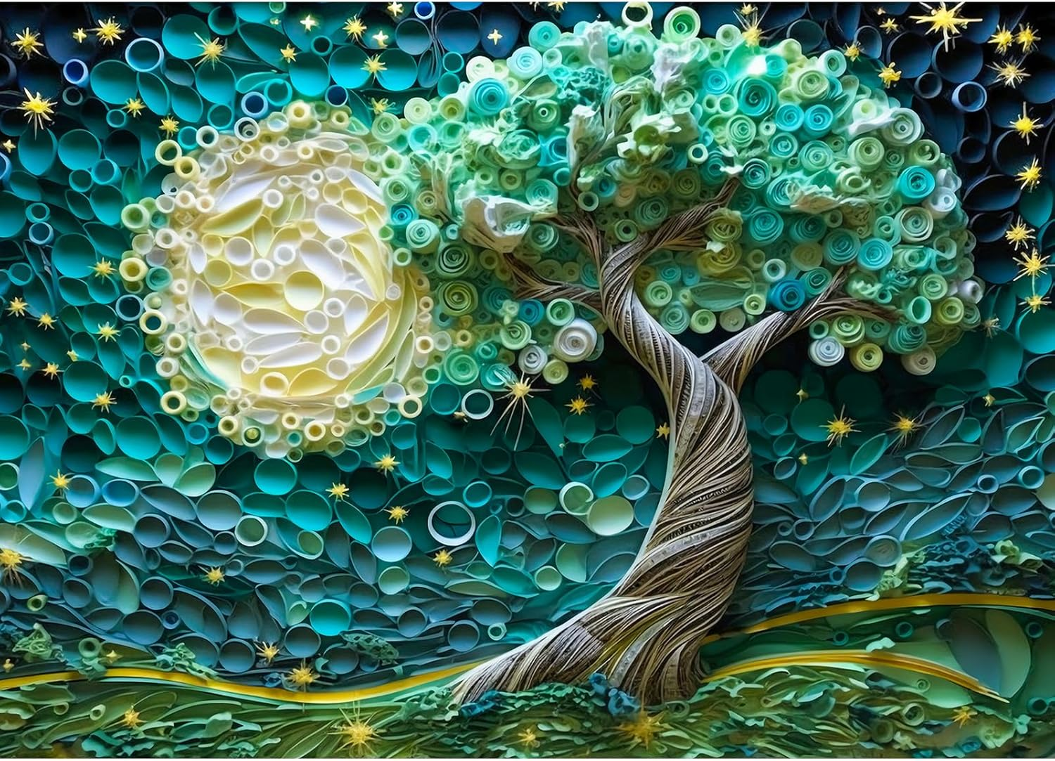 Jigsaw Puzzles for Adults 1000 Pieces, Interlock Perfectly Letter on Back No Dust, Home Decor Birthday Gift Toy for Men Women Elders Seniors, 1:1 Poster -Tree of Life image number 2