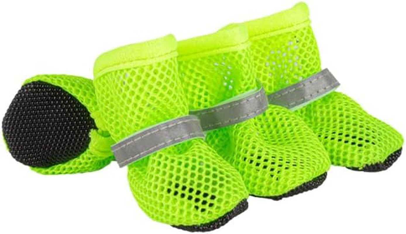 Dog Shoes Breathable Mesh Boots,Summer Breathable Dog Boots Nonslip Sole Paw Protector for Small Medium Dogs (Green, M) image number 5