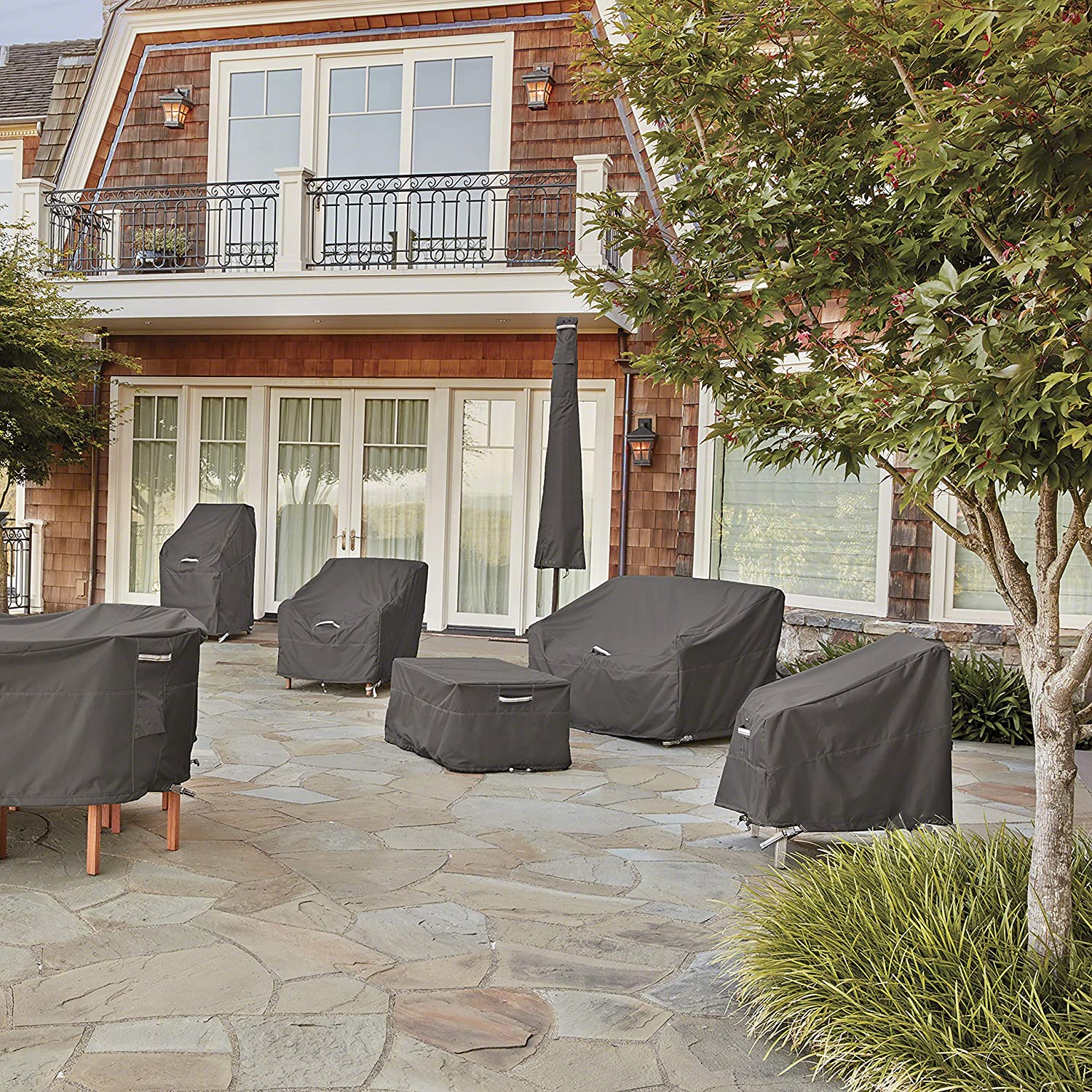 Classic Accessories Ravenna Water-Resistant 100 Inch Patio V-Shaped Sectional Lounge Set Cover, Patio Furniture Covers image number 6