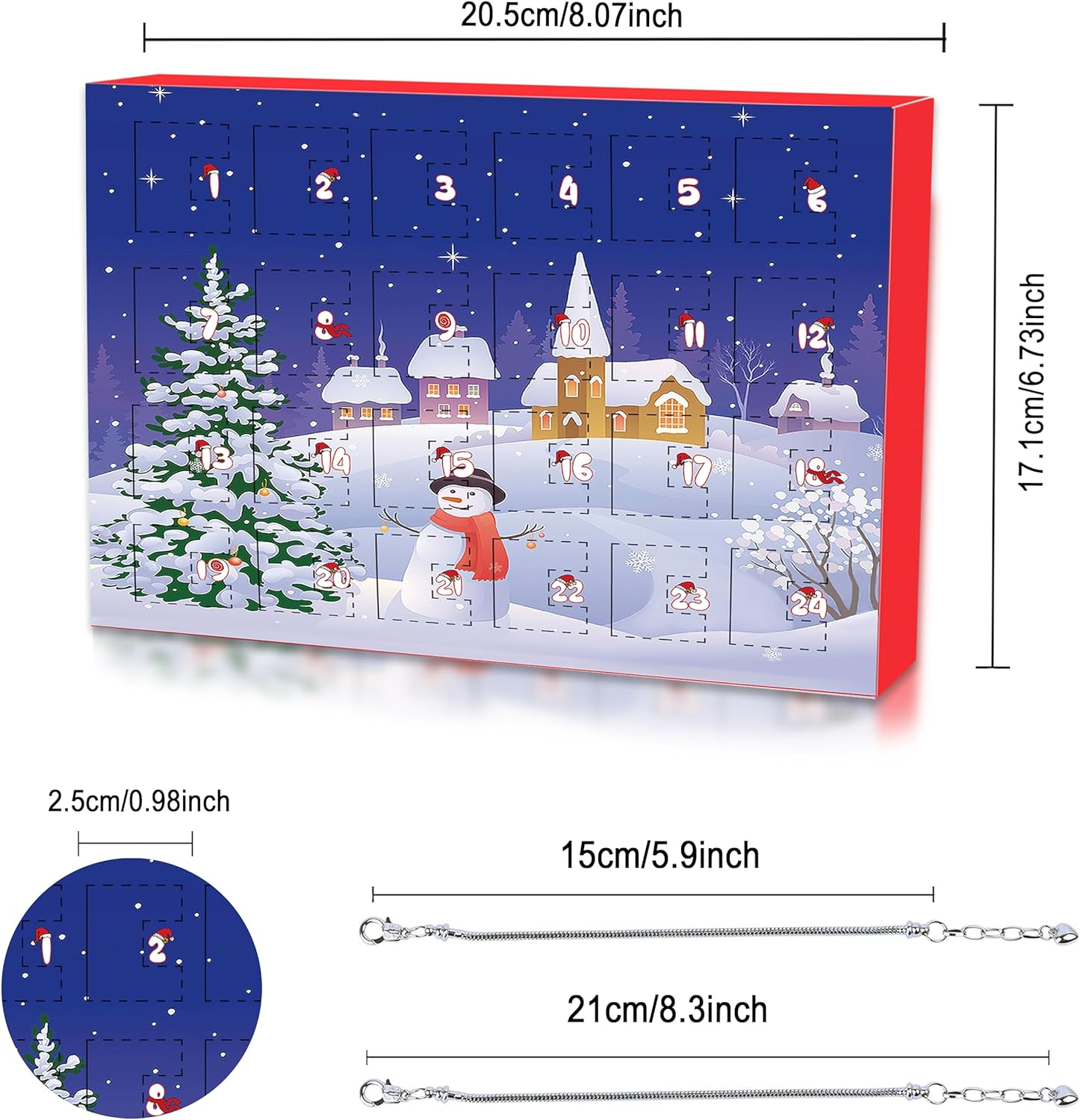 Novernat Charm Bracelet Advent Calendar 2024 DIY Jewelry Making Kit 24 Days Christmas Countdown Calendar for Girl Kids Teens image number 5