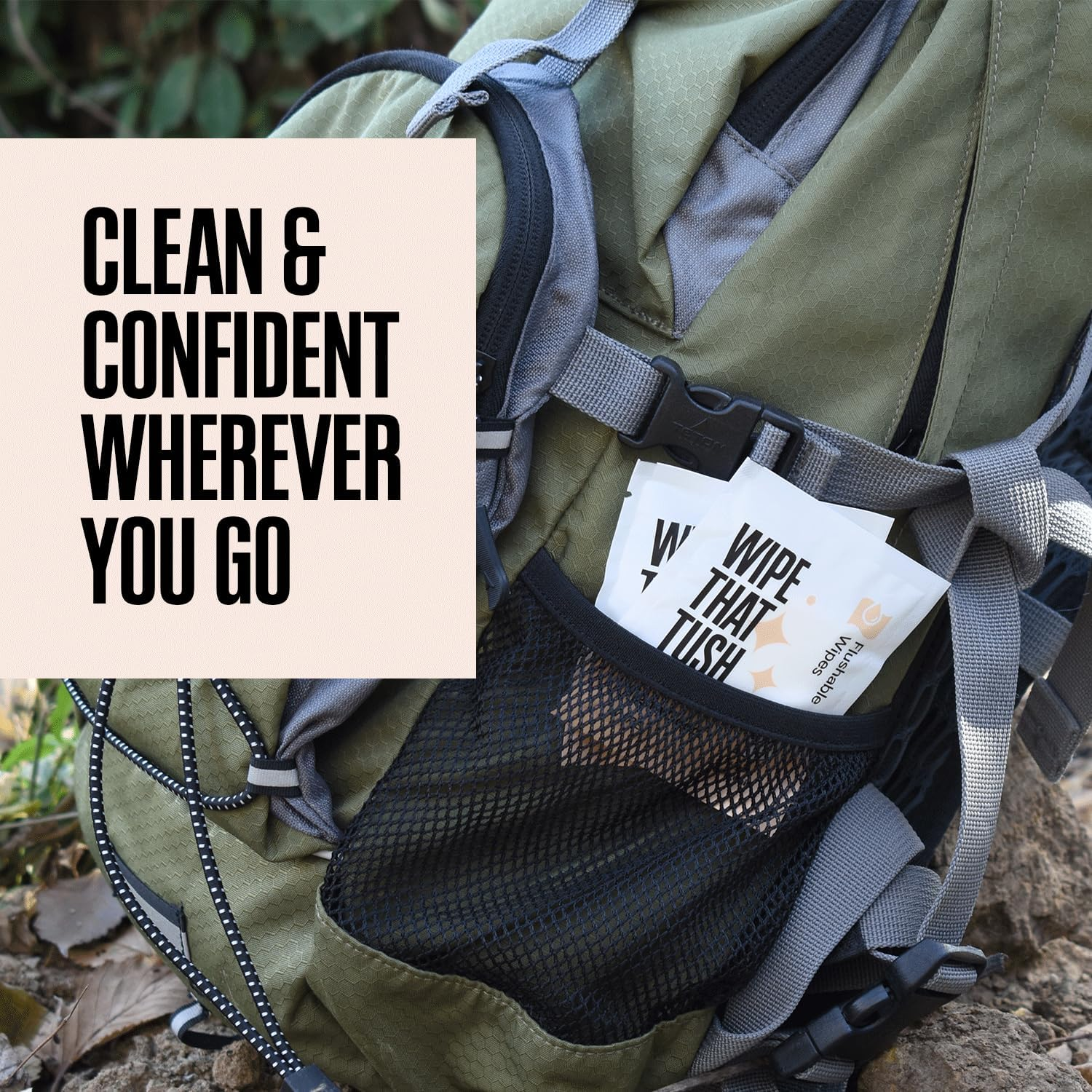 Mightygood. Wipe That Tush Travel Flushable Wipes - 1 Pack of 30 Individually Wrapped Total Hypoallergenic & Fragrance-Free with Aloe Tested Septic-Safe Individual Packs for White image number 3