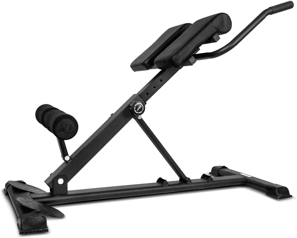 LSGGRC-09 Hyperextension Adjustable Roman Chair with 7 Adjustable Levels 3 Levels of Angle Adjustment Heavy-Duty Steel Tubing Gripped Foot Plate Padded Leg Rollers 18-Guage Steel Frame High-Density Foam image number 5