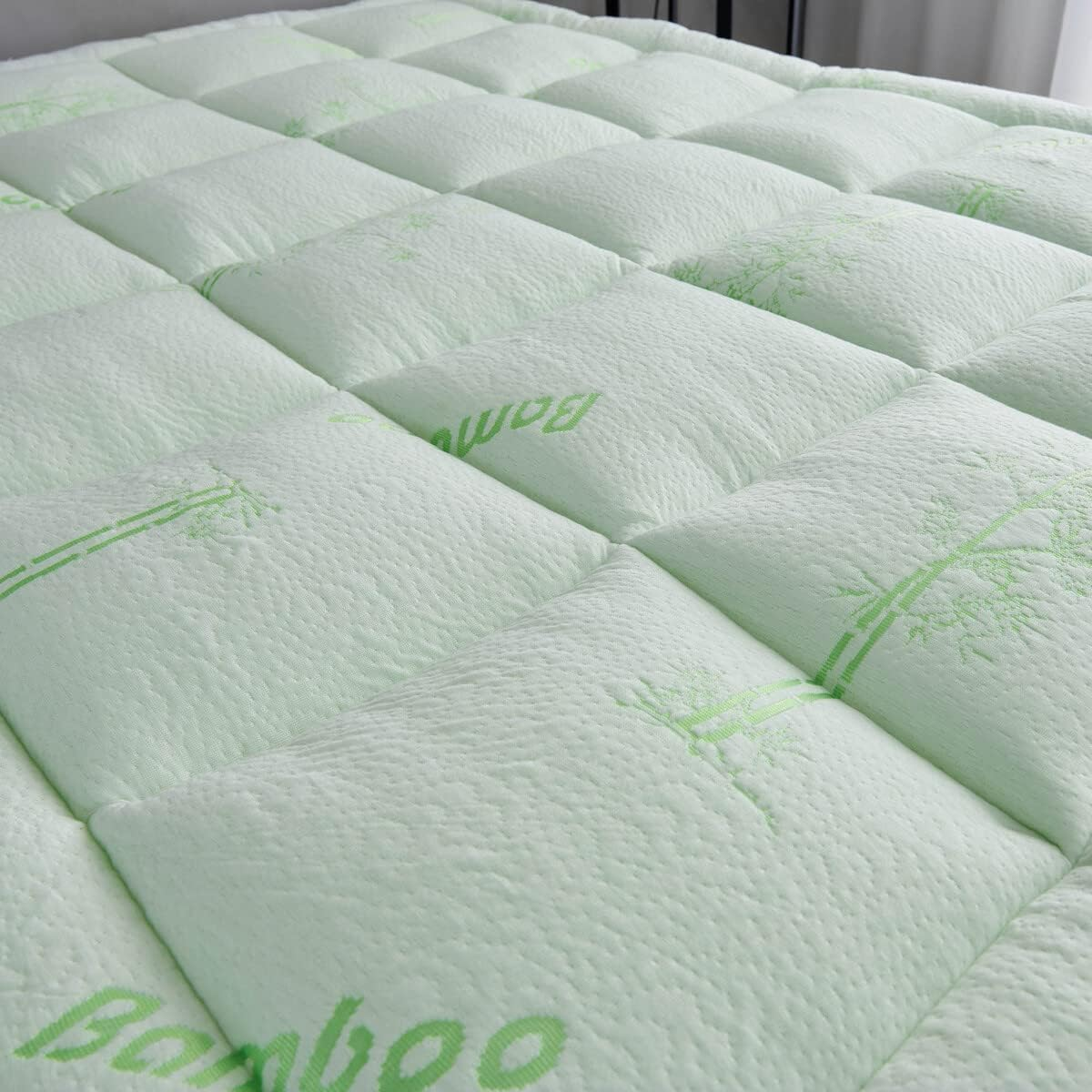 Luxton Breathable Bamboo Mattress Topper 1000GSM, Soft Bamboo Pillowtop, Washable Hypoallergenic Fully Fitted Mattress Topper with 40Cm Fitted Shirt (King Size) image number 4