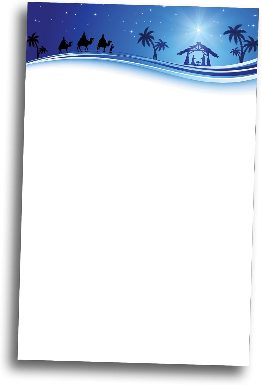 3 Wise Men Christmas Stationery Memo Paper - 80 Sheets of Half Sized (5 1/2'' X 8 1/2'') Christmas Letterhead for Winter & Holiday Events image number 1