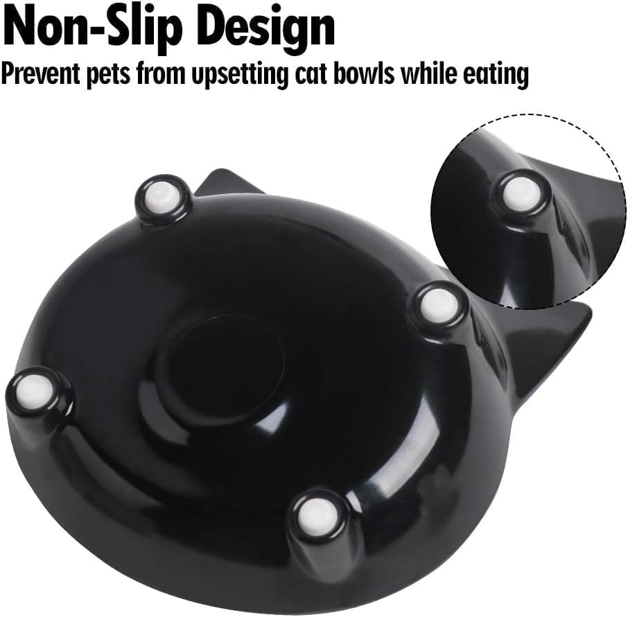 Mumoo Bear Cat Bowls Cat Food Bowl Non Slip Pet Bowl Shallow Water Bowl to Stress Relief of Whisker Fatigue, Dog Bowl Dish Cat Feeding Wide Bowls for Puppy Small Animals (Pack of 3) image number 4