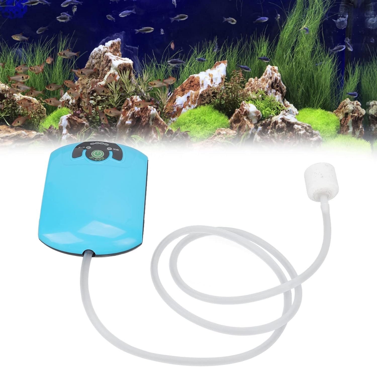Jectse Quiet 40Db Aquarium Oxygen Pump with Waterproof Design, Indoor/Outdoor Use, Lithium Battery, Stable Air Bubbles for Fish Tank image number 3