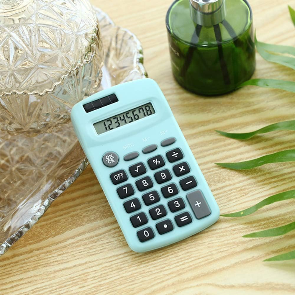 Staright Mini Cute Calculator 8 Digits Display Solar & Battery Dual Power Portable Electronics Calculator Accounting Tool for School Students Children Office Home image number 3