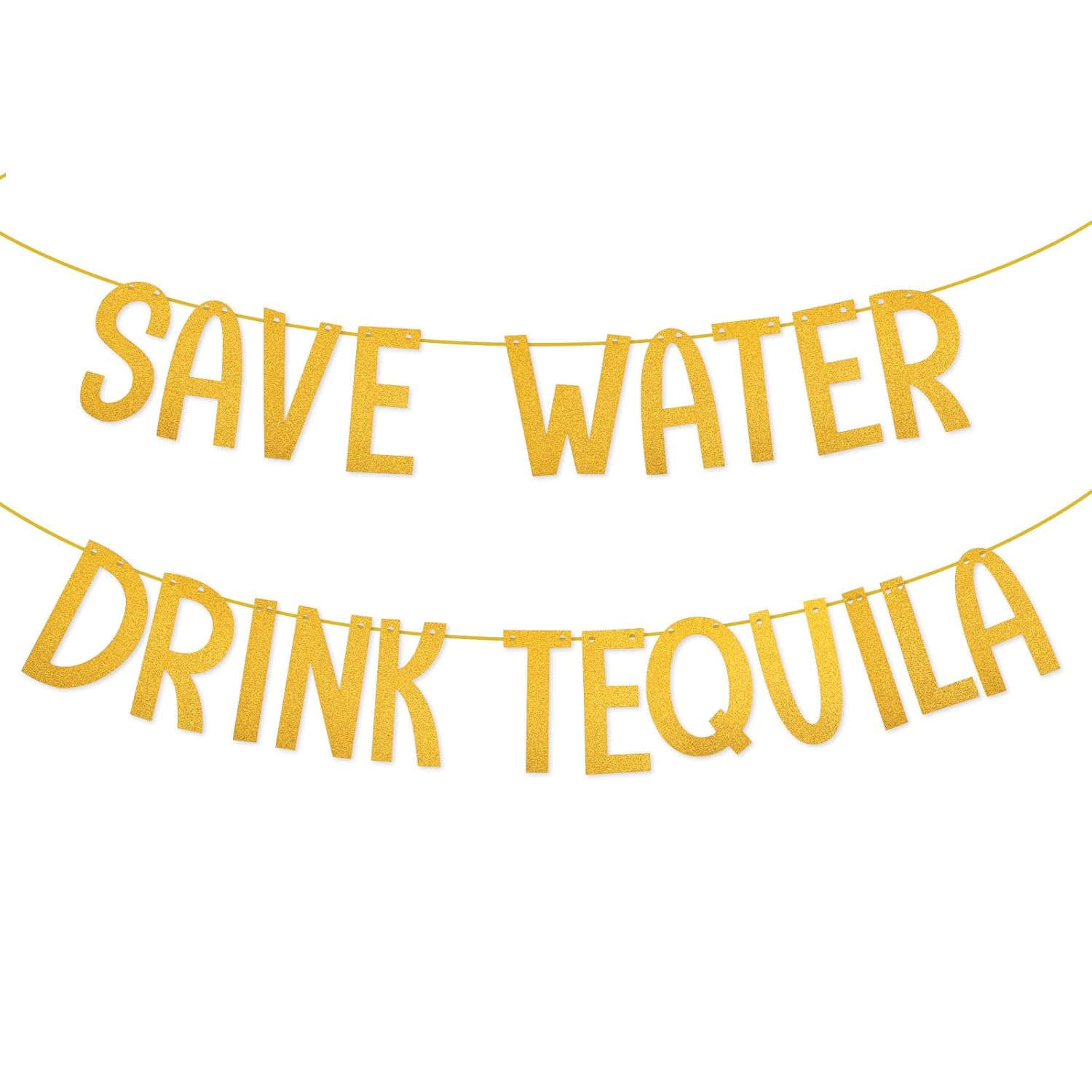 Save Water Drink Tequila Banner, Shiny Tequila Themed Sign Backdrop Bachelorette Party Decorations for Fiesta Bar Club Home Decor (Rose Red)