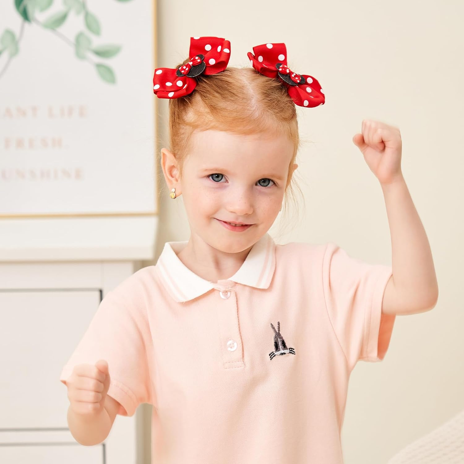 Baby Hair Accessory Set: 6 Piece Mouse Ear Bows and Clips for Girls, Women - Birthday, Party, or Everyday Wear - Pack-5 image number 6