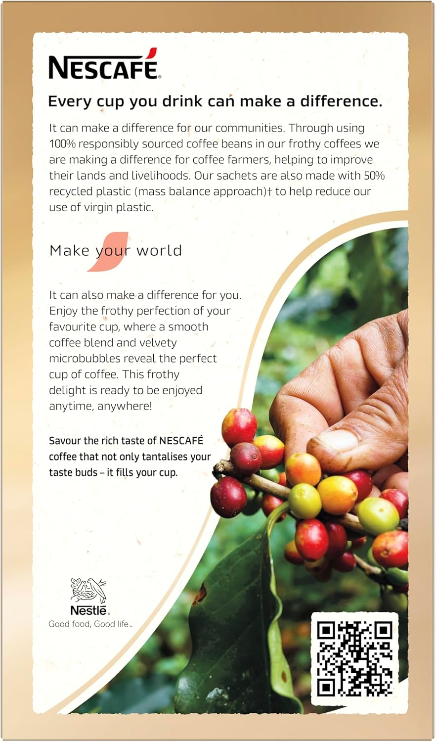 Nescafe Menu Cappuccino Instant Coffee 12.5 G (Pack of 10) image number 3