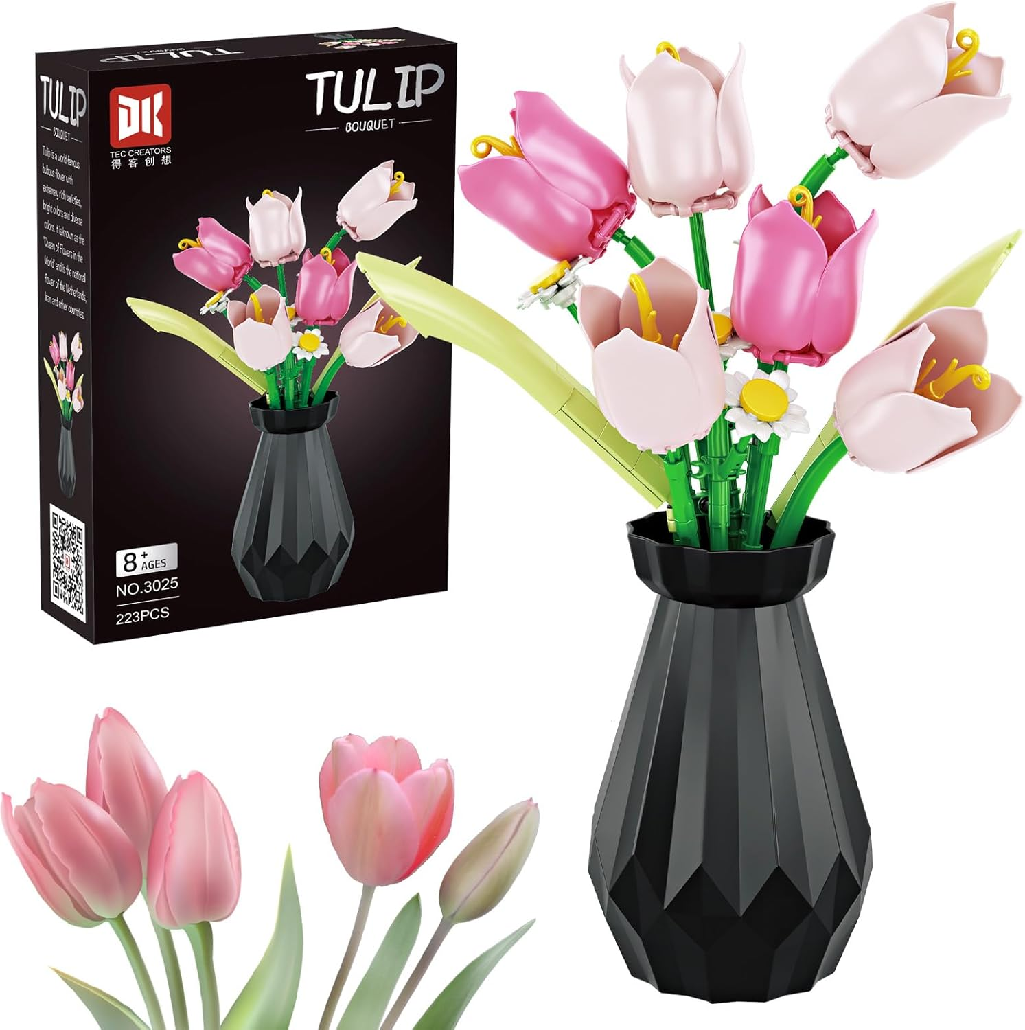 Tulips Flower Botanical Collection Building Sets,Flower Building Toys for Adults and Kids, Home Decor Gifts for Mother'S Day, Valentine Day, Birthday, Christmas Day image number 2