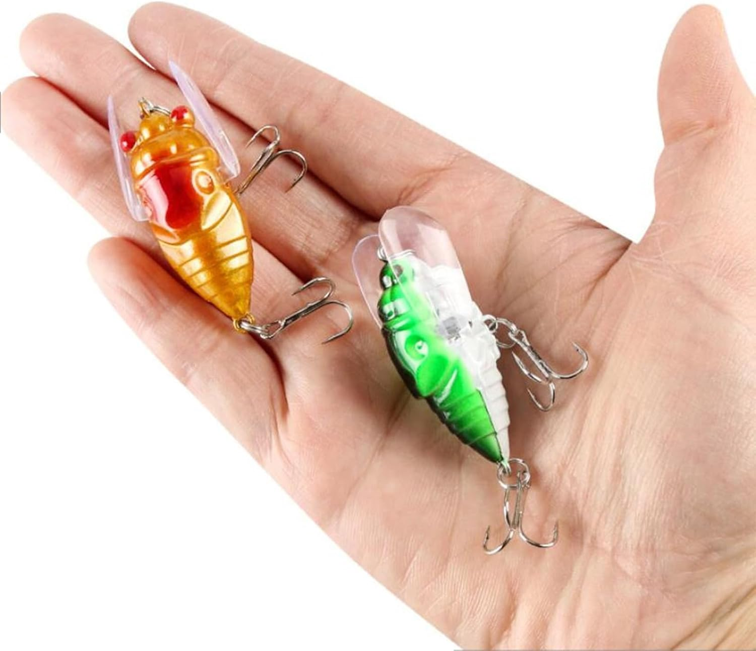 Cicada Fishing Lure, Lifelike 3D Holographic Eyes Freshwater Bait,5Pcs Artificial Bass Accessories for Fish Lures, Fishing Accessories image number 1