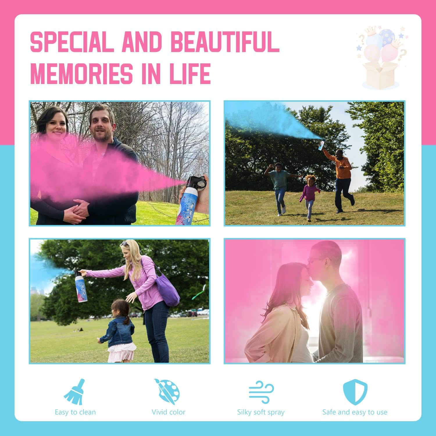 Gender Reveal Fire Extinguisher 2 Pack Color Extinguishers Extintor De Revelaci&oacute;n De G&eacute;nero Party Smoke Pink or Blue for Baby Reveal Party Decoration Boy or Girl Gender Reveal Ideas image number 3