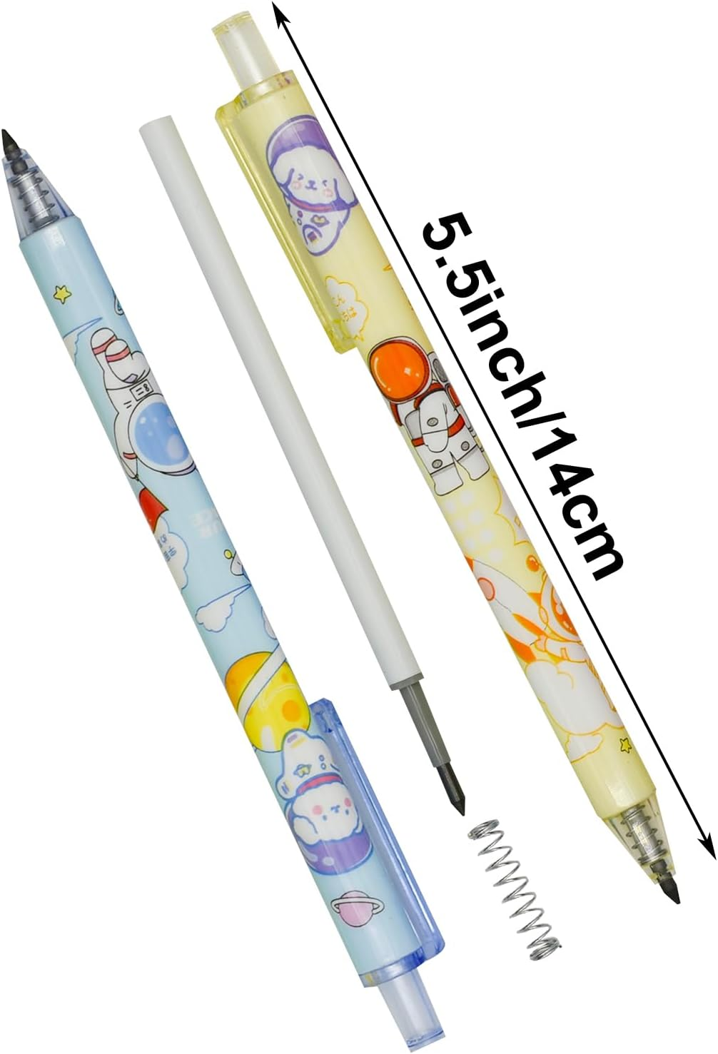 Maydahui 12Pcs Colorful Outer Space Eternal Pencils Retractable HB 0.5Mm Cartoon Planets Spaceman Rocket Inifity Pencil Magic Forever Pencil for School Office Supplies Goodie Bags image number 2