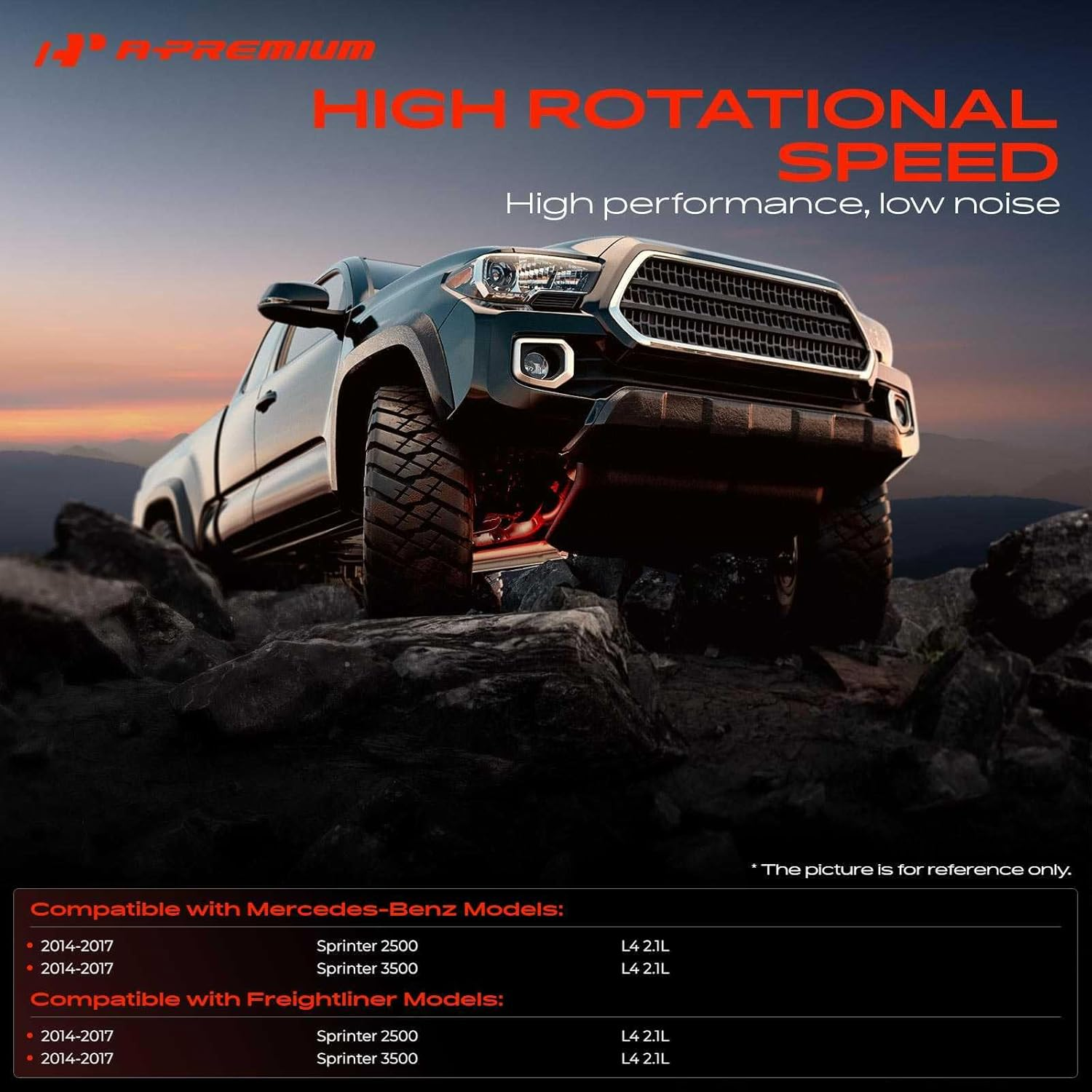 A-Premium Power Steering Pump, with Reservoir & Pulley, Compatible with Mercedes-Benz Sprinter 2500/3500 2014-2017 & Freightliner Sprinter 2500/3500 2014-2017, L4 2.1L Diesel