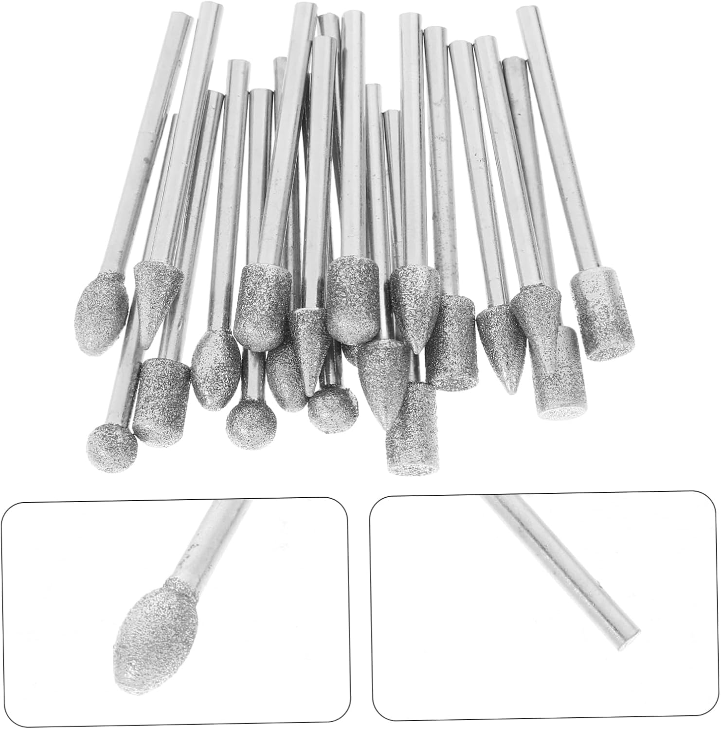 ULTECHNOVO 20Pcs Emery Grinding Head Bit for Jade Rotary Tool Sander Attachment for Jewelry Making and Carving