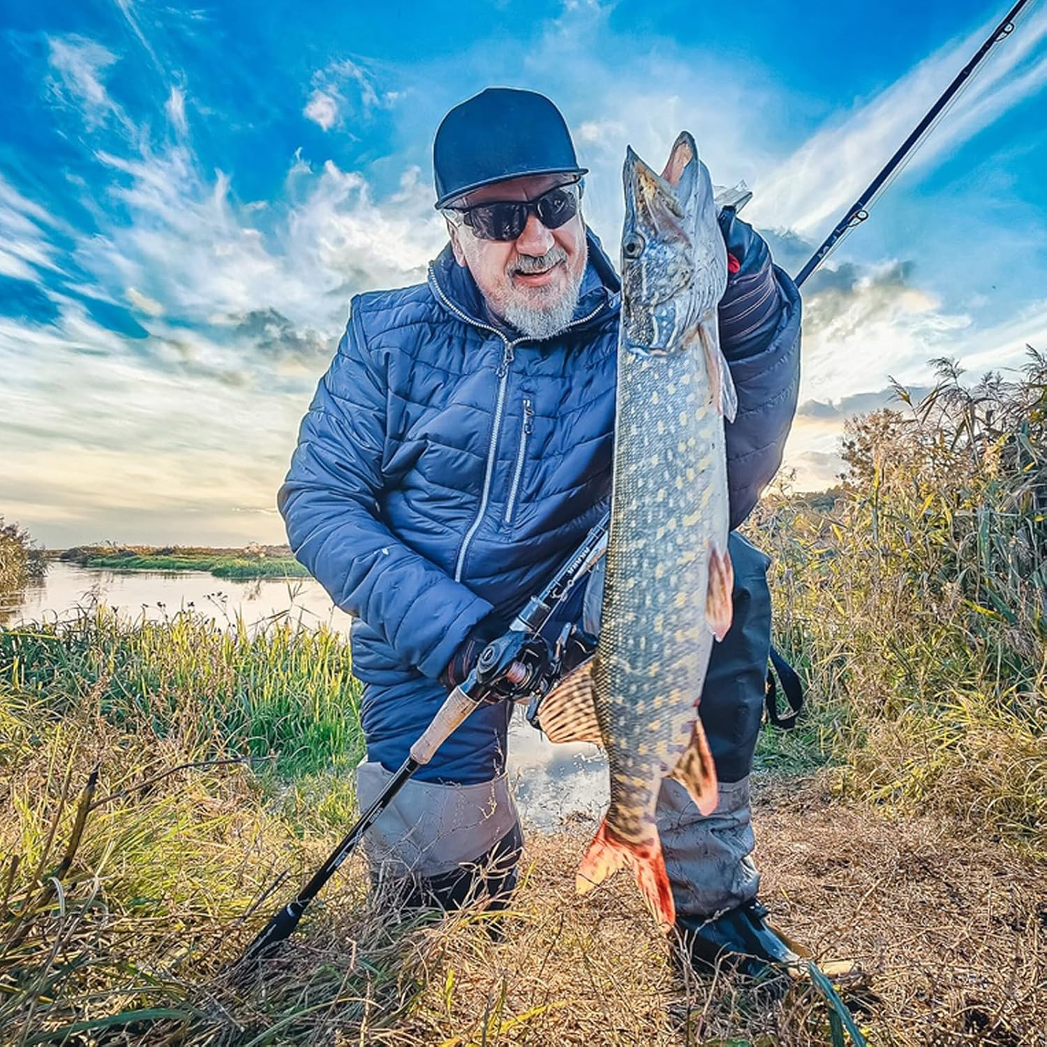 Raprance Breathable Stockingfoot Waist High Fishing Wading Pants Waders image number 1