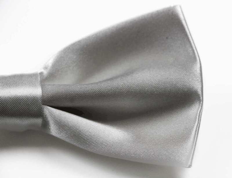 Mens White Solid Plain Colour Bow Tie