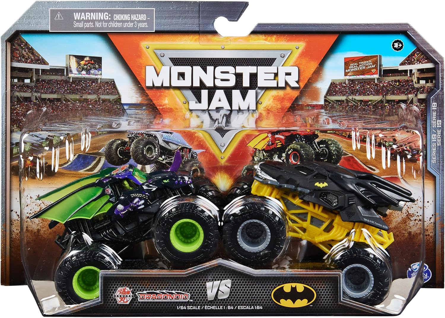 Monster Jam Dragonoid Vs Batman 2 Pack 1:64 Trucks image number 4