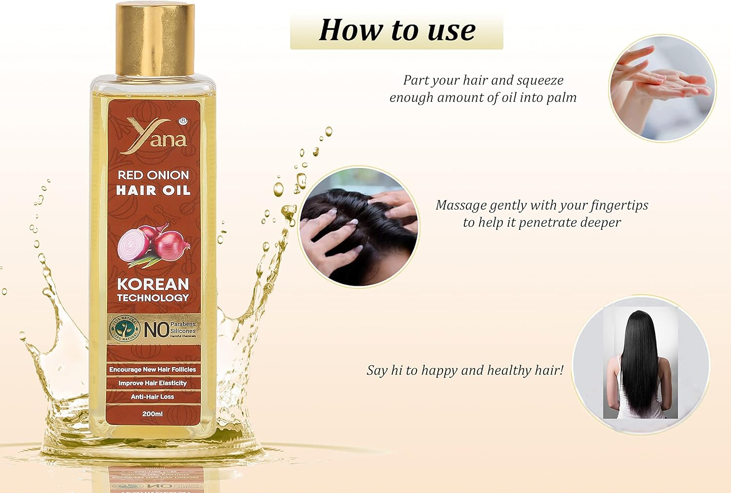 Yana Red Onion with Black Seed Oil Spray for Hair Growth for Black Hair Women image number 6