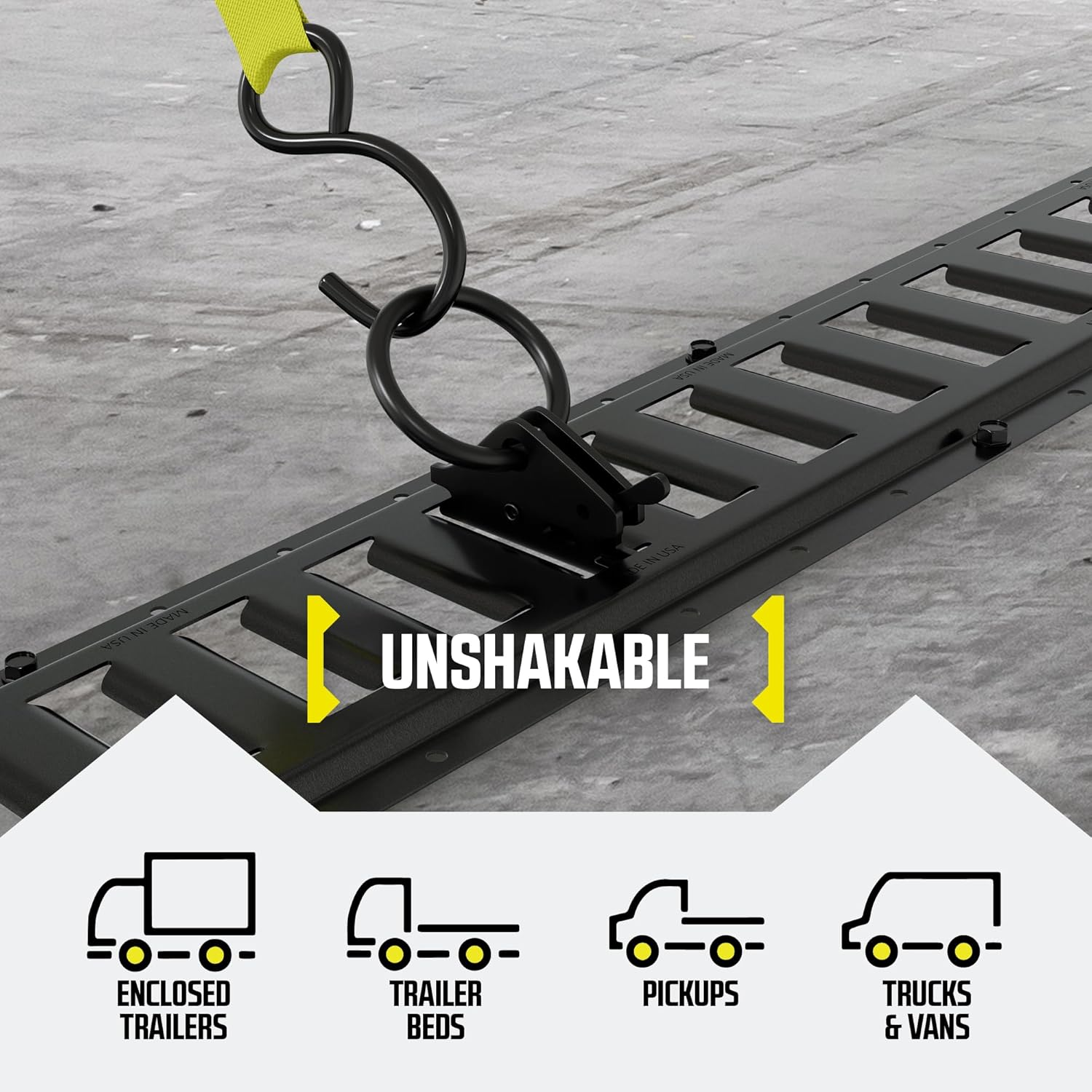 TEN Steel E-Track O Ring Tie-Down Anchors for Cargo Loads in Enclosed/Flatbed Trailer Truck (Etrack Rails Not Included) image number 1