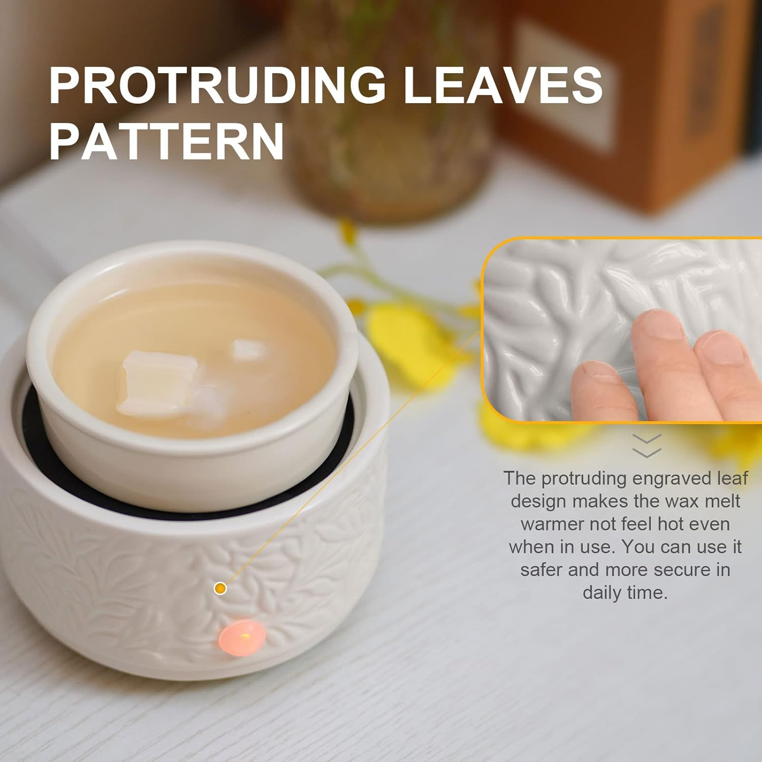 Wax Melt Warmer with Timer | 3-In-1 Electric Candle Wax Warmer | Ceramic Wax Burner Fragrance Warmers | Cute Candle Warmer Wax Melter for Scented Auto Shut off & Adjust Fragrance Intensity image number 3