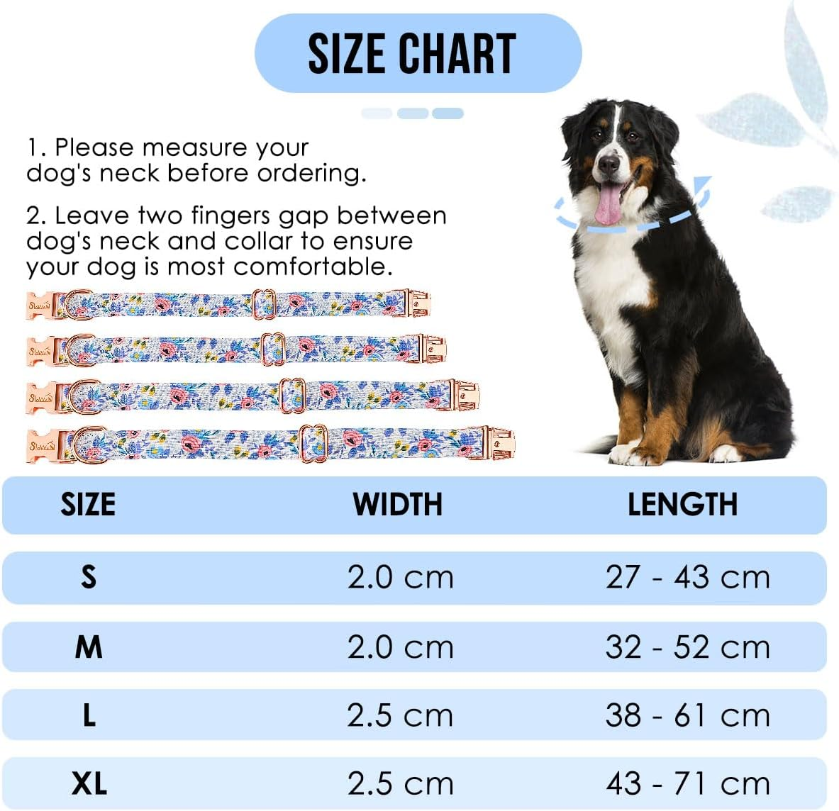 Slowton Dog Collar with Holder, Adjustable Dog Collar for Dogs with Quick Release Metal Buckle, Multicolor Comfortable Pet Collar for Small Medium Large Dogs Puppies