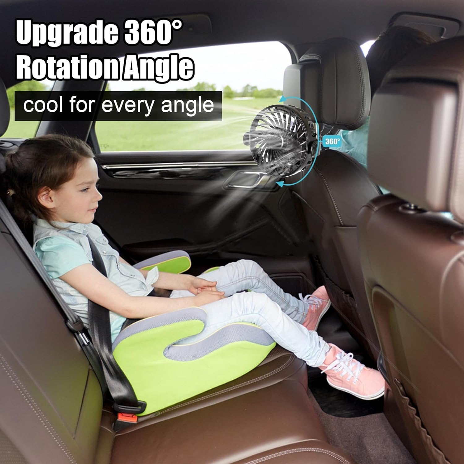 Portable Mini Handheld Stroller Fan, 2000Mah Baby Stroller Fan Car Seat Fan with Flexible Tripod, USB or Battery Powered Desk Fan for Bike Crib Treadmill Travel