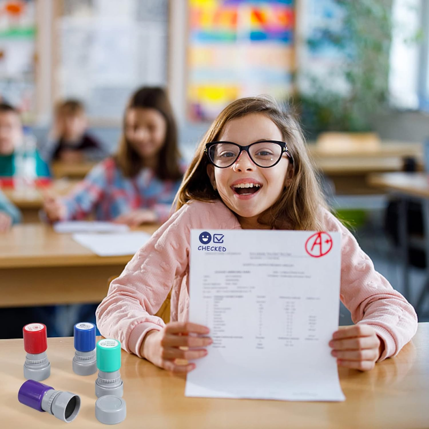 6 Colorful Teacher Stamps - Picture & Behavior Motivation Stamps for Teachers（Styles 2） image number 2