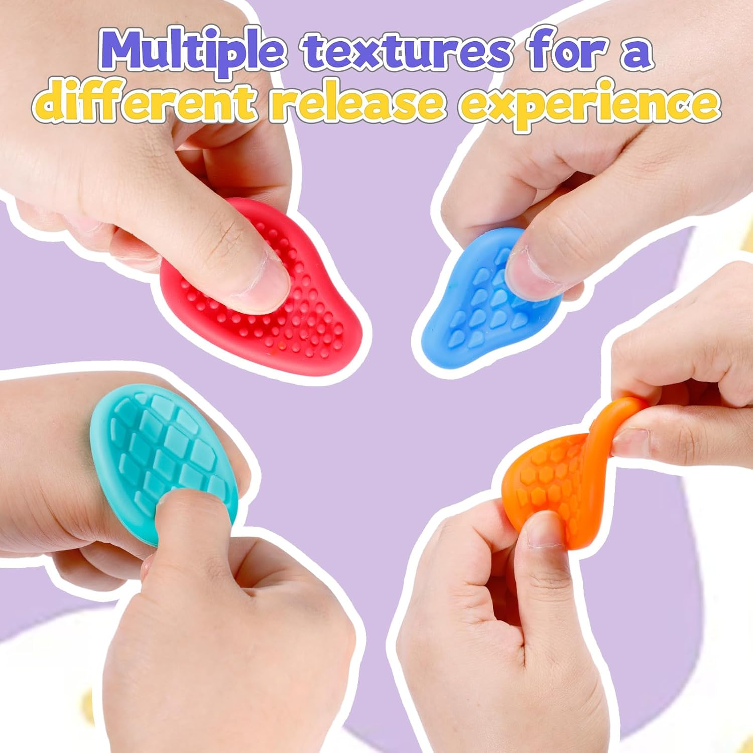 Sensory Fidget Toys for Kids Adults 6 PC Textured Soft Worry Stone Toy for Autism ADHD Teens Calm down Quiet Anxiety Fidgets Stress Toys for Students Anxiety Relief image number 2