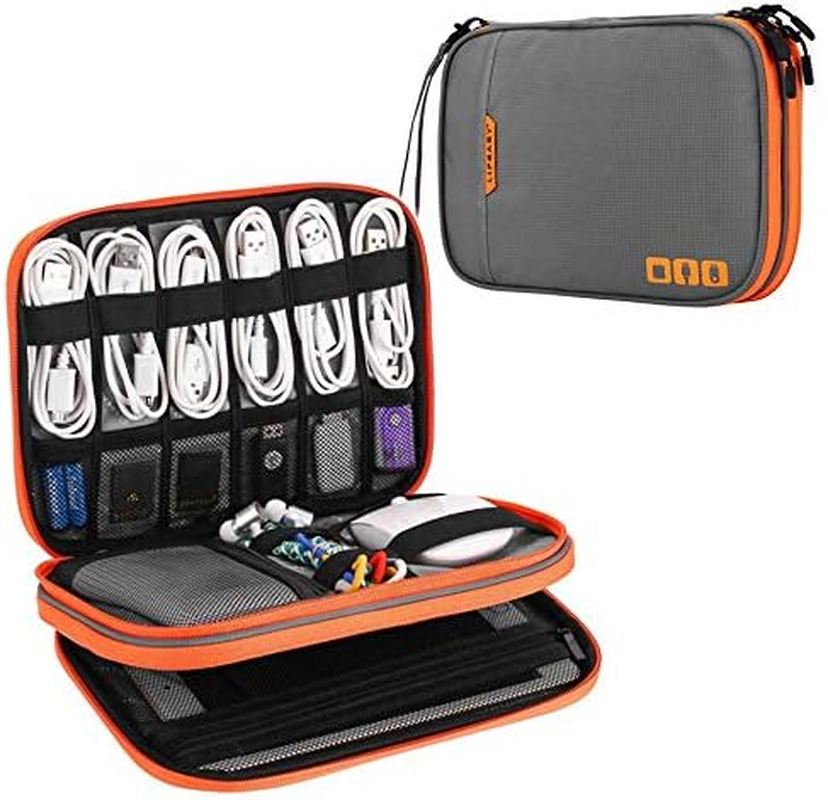 Acoki Portable Electronic Accessories Travel Case, Cable Organizer Bag Gadget Carry Bag Grey (M)