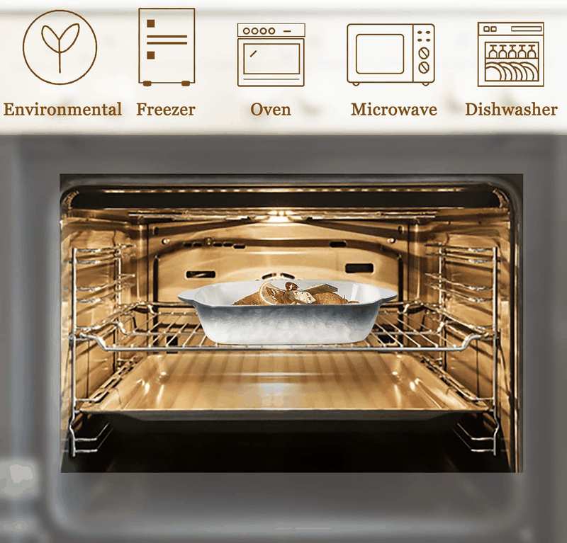 20Oz Small Ceramic Baking Dishes, 7.5L X 5.4W Inch Stone Embossed Pattern Bakeware with Double Handles, Individual Rectangular Baker for Lasagna, Casserole - Set of 4 (Gray) image number 5