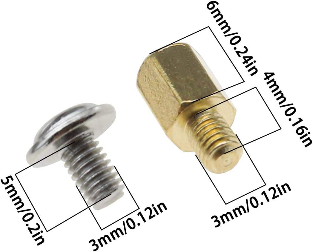 Emsea PC Case Motherboard Screws Kit, M3X6X4Mm Brass Standoffs M3X5Mm Screws with Screwdriver for Hard Drive Computer Case Motherboard image number 4