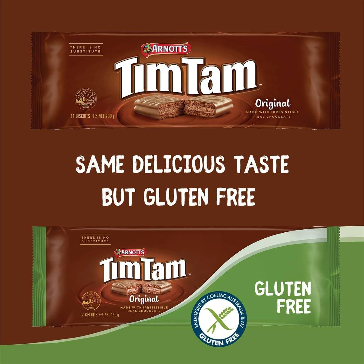 Arnott'S Tim Tam Gluten Free Original Real Chocolate Biscuits 150 G image number 4