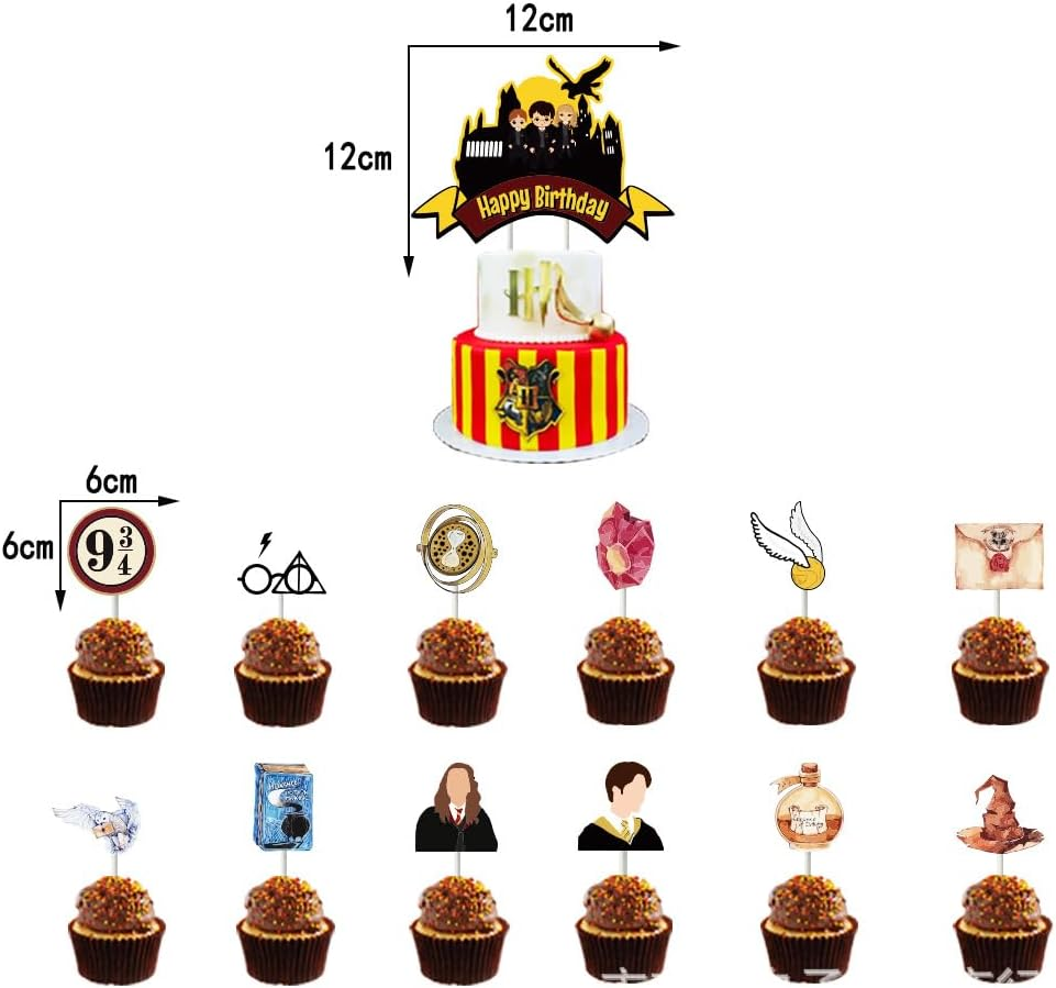 Harry Potter Party Decorations, Party Supplies with Banner, Foil Balloon, Cupcake Toppers for Kid Birthday Decoration