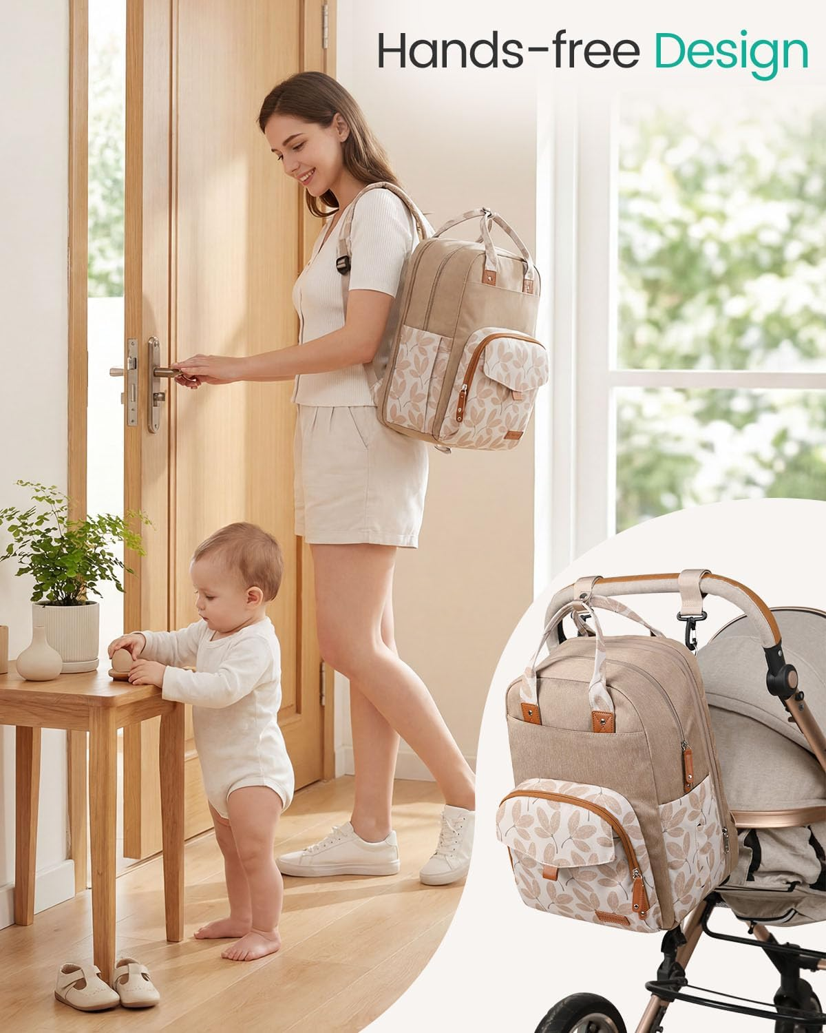 Extra Large Diaper Bag Backpack for Two Kids, Expandable 35L Baby Bags for Mom Girl Boy Dad Toddler image number 3