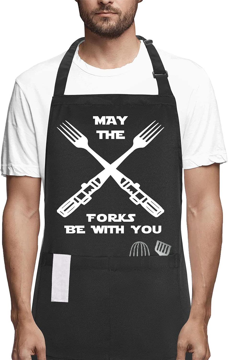 Cooking Aprons for Men Women, Kitchen Chef Apron, BBQ Grilling Gifts for Husband Dad
