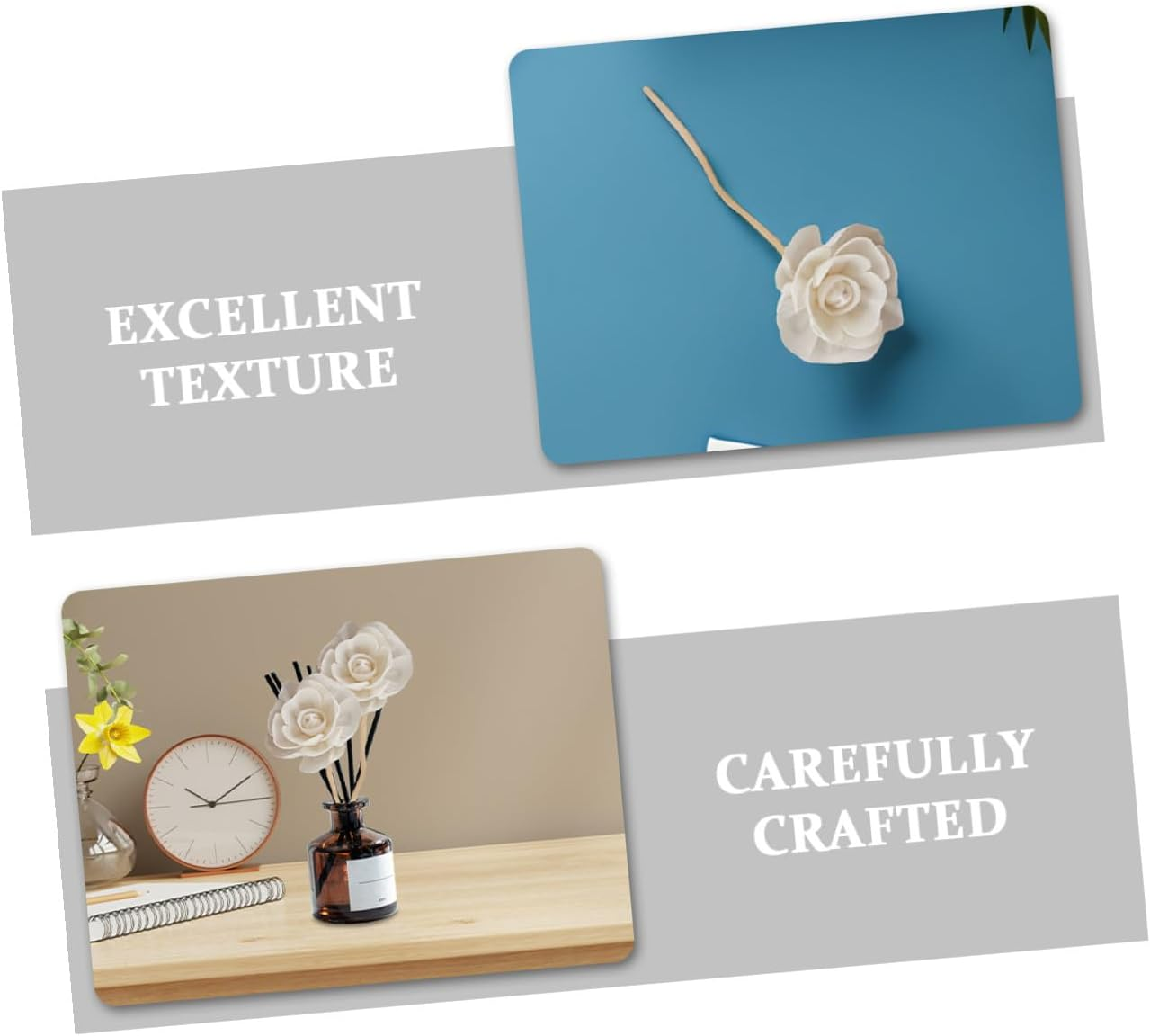 GANAZONO 5Pcs Aromatherapy Flowers Essential Oil Diffuser Rattan Weaving Home Decorative Aroma Sticks Diffuser image number 5