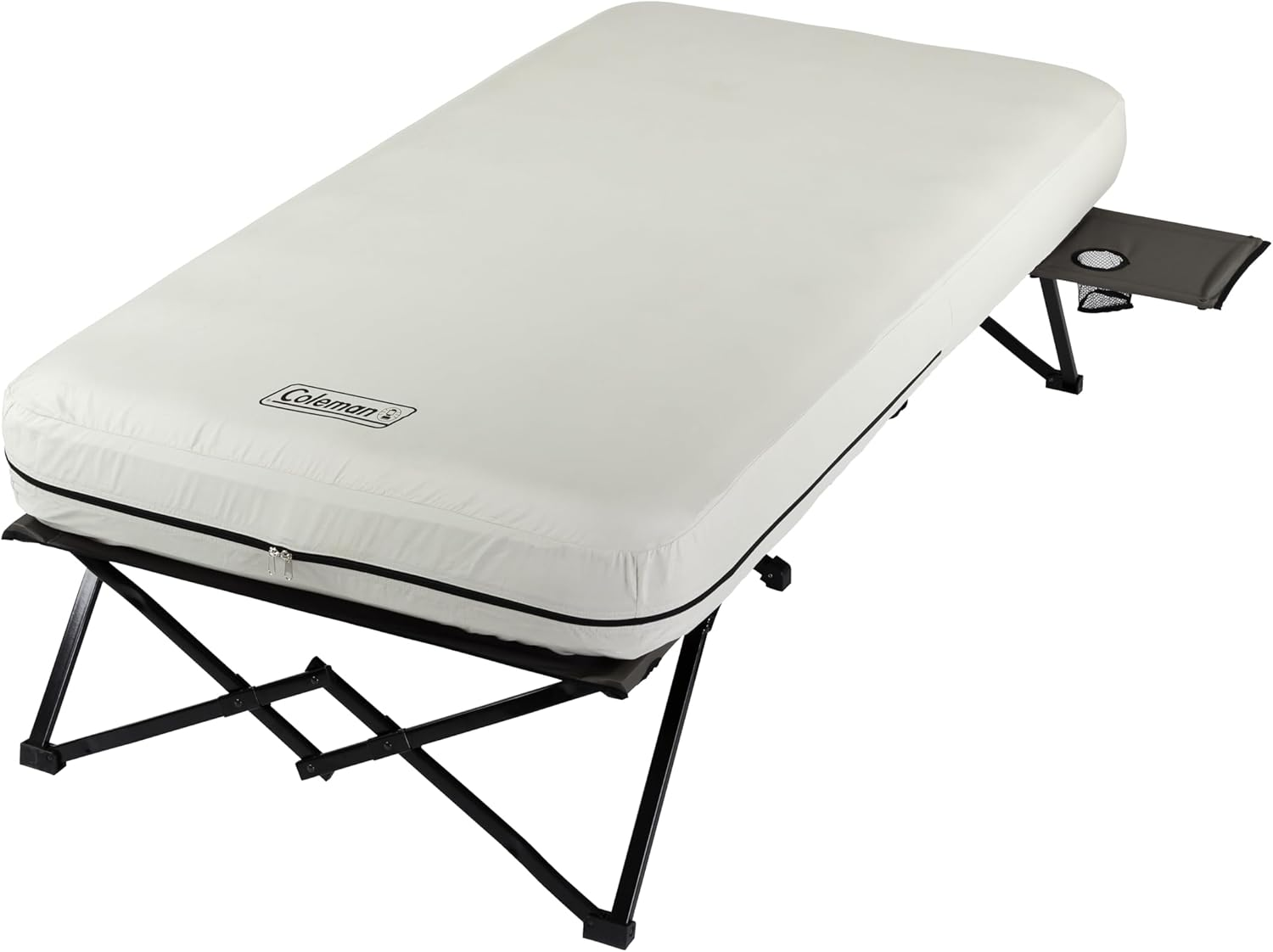 Coleman Camping Cot Air Mattress & Pump Combo Folding Camp Cot & Air Bed with Side Table & Battery-Operated Pump Great for Comfortable Outdoor Sleeping & Camping image number 1